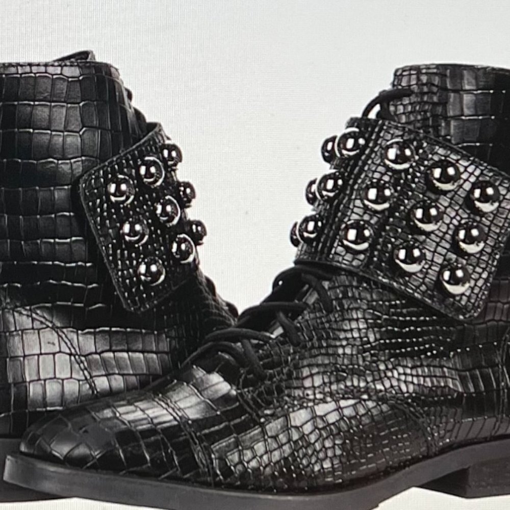 Schutz Womens Marieta Leather Embellished Ankle Boots Size 8.5